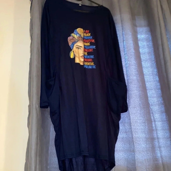 inspirational feminine quote Black history month limited edition oversized dress - Picture 3 of 9